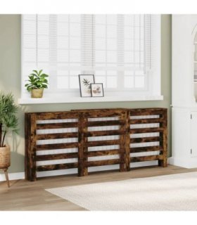 vidaXL Radiator Cover Smoked Oak 205x21.5x83.5 cm Engineered Wood — Size: 205 x 21.5 x 83.5 cm — V0672052433