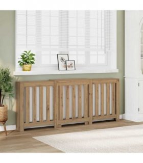 vidaXL Radiator Cover Artisian Oak 205x21.5x83.5 cm Engineered W — Colour: artisan oak, Size: 205 x 21.5 x 83.5 cm — V0672052434