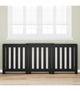 vidaXL Radiator Cover Black Oak 205 x 21.5 x 83.5 cm Engineered Wood