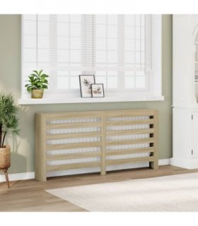 vidaXL Radiator Cover Sonoma Oak 175x20x82 cm Engineered Wood — Size: 175 x 20 x 82 cm
