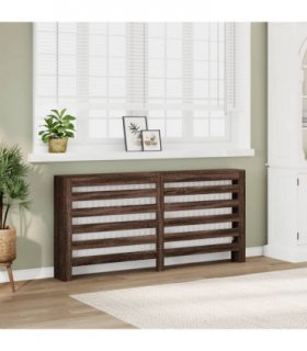 vidaXL Radiator Cover Brown Oak 175x20x82 cm Engineered Wood — Size: 175 x 20 x 82 cm