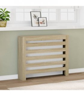 vidaXL Radiator Cover Sonoma Oak 104x20x82 cm Engineered Wood — Size: 104 x 20 x 82 cm