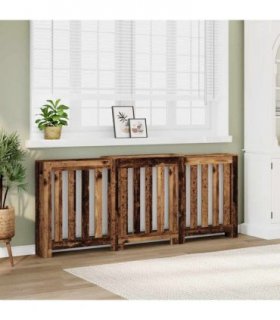 vidaXL Radiator Cover Old Wood 205x21.5x83.5 cm Engineered Wood — Size: 205 x 21.5 x 83.5 cm — V0672052451