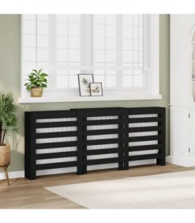 vidaXL Radiator Cover Black 205x21.5x83.5 cm Engineered Wood — Size: 205 x 21.5 x 83.5 cm