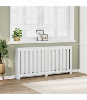 vidaXL Radiator Cover White 175x20x82 cm Engineered Wood — Size: 175 x 20 x 82 cm