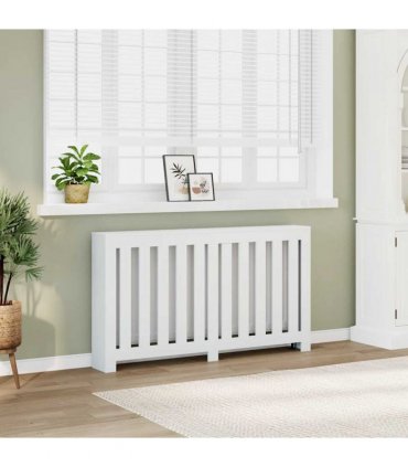 vidaXL Radiator Cover White 149x20x82 cm Engineered Wood — Size: 149 x 20 x 82 cm