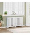 vidaXL Radiator Cover White 149x20x82 cm Engineered Wood — Size: 149 x 20 x 82 cm
