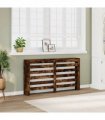vidaXL Radiator Cover Smoked Oak 149x20x82 cm Engineered Wood — Size: 149 x 20 x 82 cm