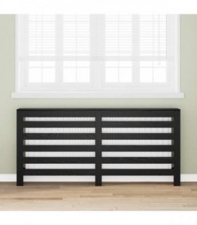 vidaXL Radiator Cover Black Oak 175 x 20 x 82 cm Engineered Wood — V0672052464