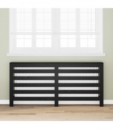 vidaXL Radiator Cover Black Oak 175 x 20 x 82 cm Engineered Wood — V0672052464