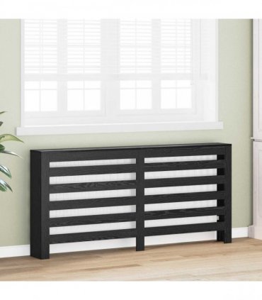 vidaXL Radiator Cover Black Oak 175 x 20 x 82 cm Engineered Wood — V0672052464
