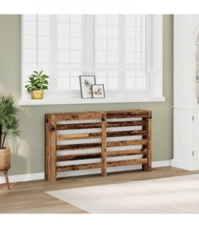 vidaXL Radiator Cover Old Wood 149x20x82 cm Engineered Wood — Size: 149 x 20 x 82 cm