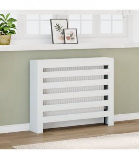 vidaXL Radiator Cover White 104x20x82 cm Engineered Wood — Size: 104 x 20 x 82 cm