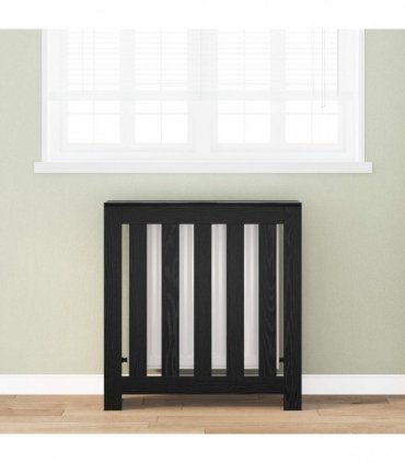vidaXL Radiator Cover Black Oak 78 x 20 x 82 cm Engineered Wood