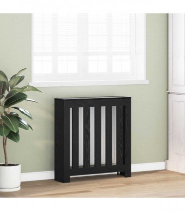 vidaXL Radiator Cover Black Oak 78 x 20 x 82 cm Engineered Wood