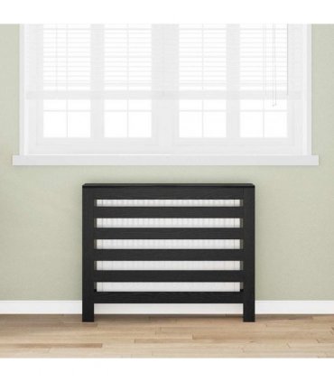 vidaXL Radiator Cover Black Oak 104 x 20 x 82 cm Engineered Wood — V0672052473