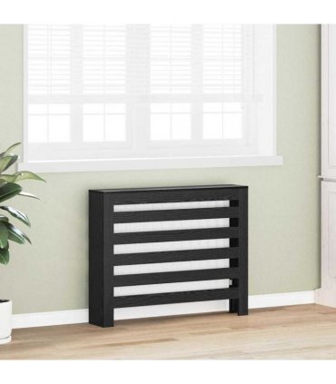 vidaXL Radiator Cover Black Oak 104 x 20 x 82 cm Engineered Wood — V0672052473