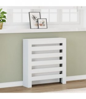 vidaXL Radiator Cover White 78x20x82 cm Engineered Wood — Size: 78 x 20 x 82 cm — V0672052477