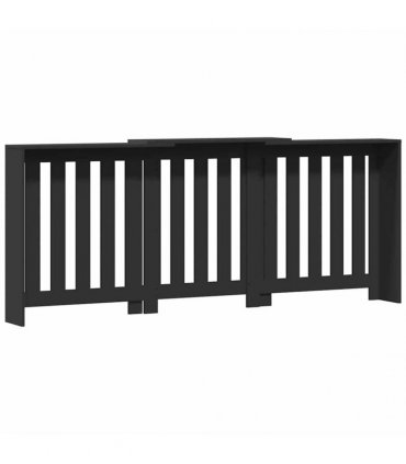 vidaXL Radiator Cover Black 205x21.5x83.5 cm Engineered Wood — Size: 205 x 21.5 x 83.5 cm — V0672052480