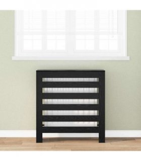 vidaXL Radiator Cover Black Oak 78 x 20 x 82 cm Engineered Wood — V0672052481