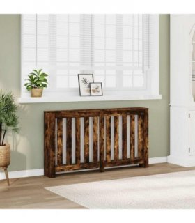 vidaXL Radiator Cover Smoked Oak 149x20x82 cm Engineered Wood — Size: 149 x 20 x 82 cm — V0672052482