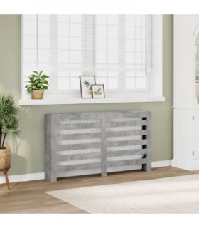vidaXL Radiator Cover Concrete Grey 149x20x82 cm Engineered Wood — Size: 149 x 20 x 82 cm — V0672052483
