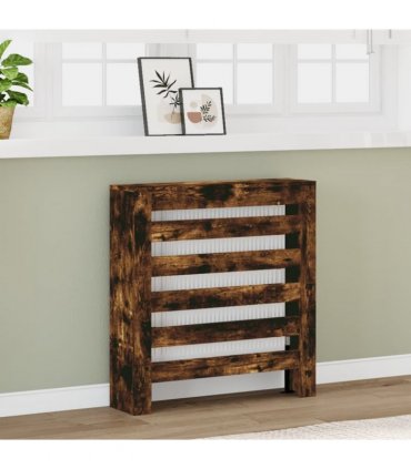 vidaXL Radiator Cover Smoked Oak 78x20x82 cm Engineered Wood — Size: 78 x 20 x 82 cm — V0672052485