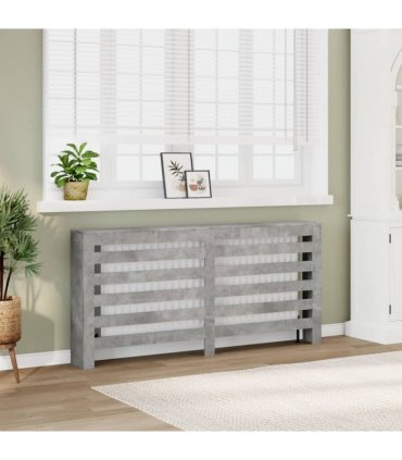 vidaXL Radiator Cover Concrete Grey 175x20x82 cm Engineered Wood — Size: 175 x 20 x 82 cm