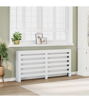 vidaXL Radiator Cover White 175x20x82 cm Engineered Wood — Size: 175 x 20 x 82 cm — V0672052492
