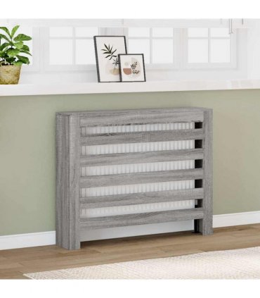 vidaXL Radiator Cover Grey Sonoma 104x20x82 cm Engineered Wood — Size: 104 x 20 x 82 cm — V0672052495