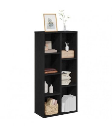 vidaXL Bookcase Black Oak 50 x 25 x 102 cm