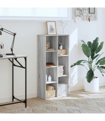 vidaXL Bookcase Grey Sonoma 50x25x105 cm Engineered Wood