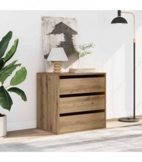 vidaXL Corner Chest of Drawers Artisian Oak 60x41x58 cm Engineered Wood — Size: 60 x 41 x 58 cm