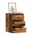vidaXL Corner Chest of Drawers Old Wood 40x41x58 cm Engineered Wood — Size: 40 x 41 x 58 cm