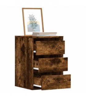 vidaXL Corner Chest of Drawers Smoked Oak 40x41x58 cm Engineered Wood — Size: 40 x 41 x 58 cm