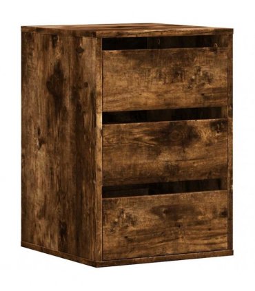 vidaXL Corner Chest of Drawers Smoked Oak 40x41x58 cm Engineered Wood — Size: 40 x 41 x 58 cm