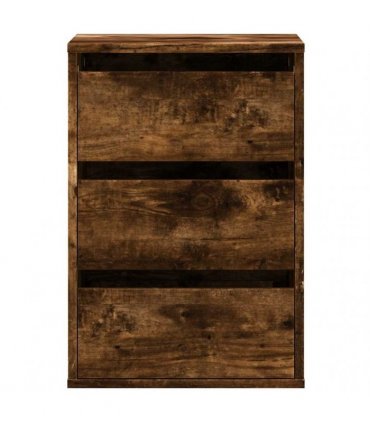 vidaXL Corner Chest of Drawers Smoked Oak 40x41x58 cm Engineered Wood — Size: 40 x 41 x 58 cm