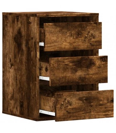 vidaXL Corner Chest of Drawers Smoked Oak 40x41x58 cm Engineered Wood — Size: 40 x 41 x 58 cm
