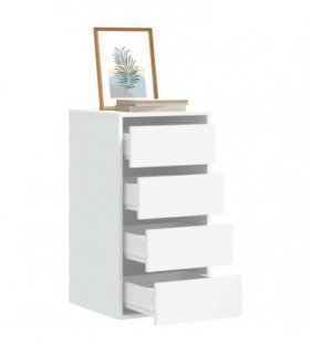 vidaXL Corner Chest of Drawers White 40x41x76 cm Engineered Wood — Size: 40 x 41 x 76 cm