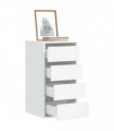 vidaXL Corner Chest of Drawers White 40x41x76 cm Engineered Wood — Size: 40 x 41 x 76 cm