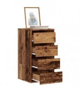 vidaXL Corner Chest of Drawers Old Wood 40x41x76 cm Engineered Wood — Size: 40 x 41 x 76 cm