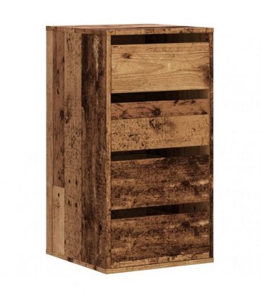 vidaXL Corner Chest of Drawers Old Wood 40x41x76 cm Engineered Wood — Size: 40 x 41 x 76 cm