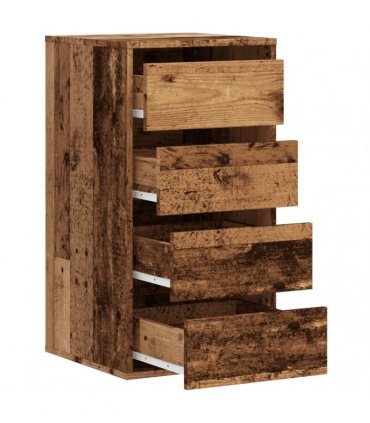vidaXL Corner Chest of Drawers Old Wood 40x41x76 cm Engineered Wood — Size: 40 x 41 x 76 cm