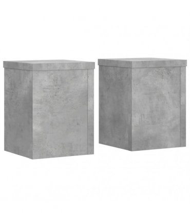 vidaXL Plant Stands 2 pcs Concrete Grey 15x15x20 cm Engineered Wood — Size: 15 x 15 x 20 cm