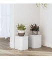 vidaXL Plant Stands 2 pcs White 15x15x20 cm Engineered Wood — Size: 15 x 15 x 20 cm