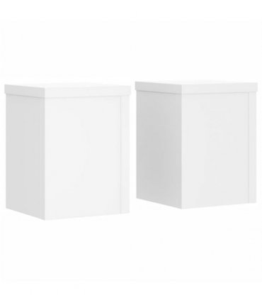 vidaXL Plant Stands 2 pcs White 15x15x20 cm Engineered Wood — Size: 15 x 15 x 20 cm