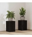 vidaXL Plant Stand 2 pcs Black Oak 20 x 20 x 30 cm Engineered Wood