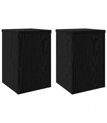 vidaXL Plant Stand 2 pcs Black Oak 20 x 20 x 30 cm Engineered Wood