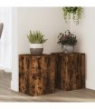 vidaXL Plant Stands 2 pcs Smoked Oak 25x25x35 cm Engineered Wood — Size: 25 x 25 x 35 cm