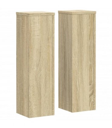 vidaXL Plant Stand 2pcs Sonoma Oak 17x17x60 cm Engineered Wood — Size: 17 x 17 x 60 cm